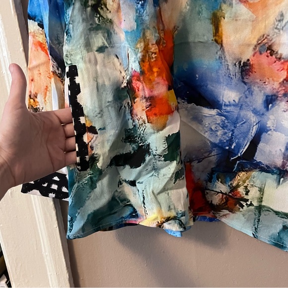 🏷️🎉🆕 • abstract multicolor polka dot watercolor tunic top - Picture 8 of 17